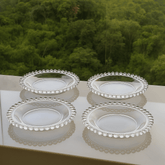 Jogo 4 Pratos em Cristal Pearl 14cm - Ela Decora